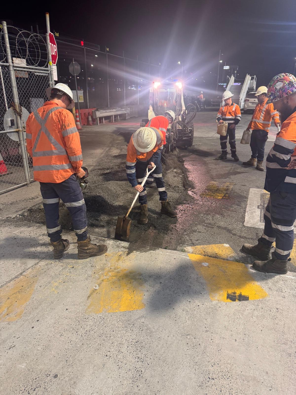 Rockmount night crew on a civil works project