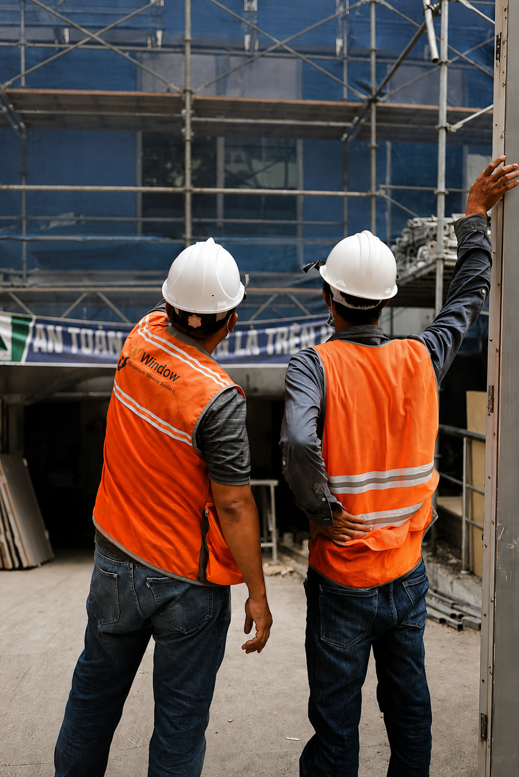 Rockmount crew on site sizing up the job