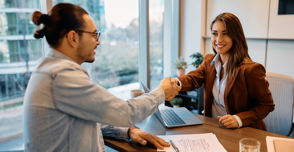 Recruitment consultant meeting a candidate